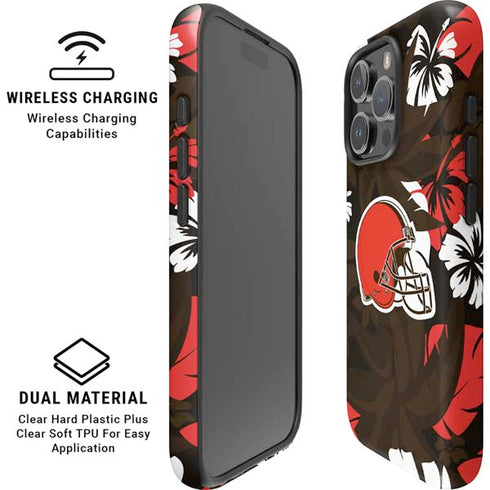 NFL Cleveland Browns Tropical Print iPhone 16 Pro Magsafe Impact Case